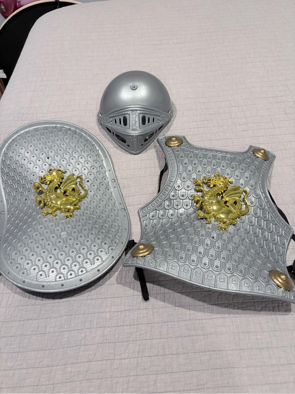 Kids Knight Costume Set Armor Shield Helmet Dragon Medieval Dress Up